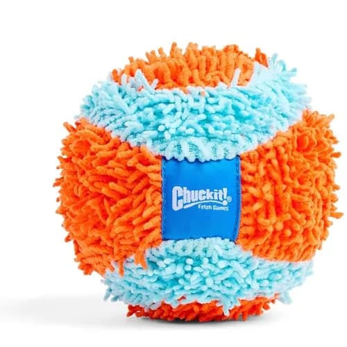 Chuckit! Indoor Fetch Ball Dog Toy, 4.75in, Orange & Blue | Gentle on Mouth, Long-Lasting Indoor Play thumbnail 4