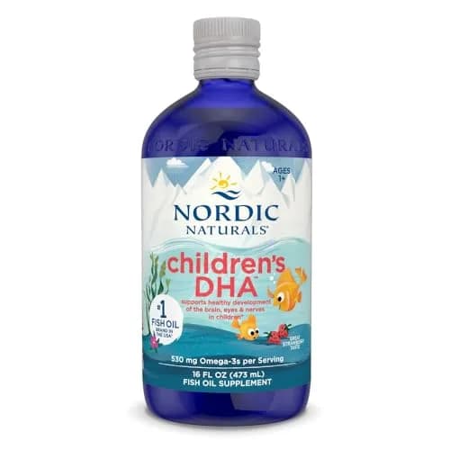 Nordic Naturals Children's DHA, 530 mg Omega-3 Fish Oil - Strawberry - 16oz | Supports Brain & Immunity thumbnail 1