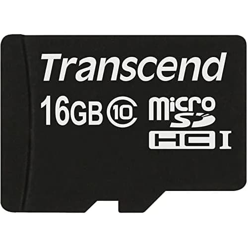 Transcend 16GB microSDHC Class 10 Memory Card with Adapter | 10MB/s Write Speed thumbnail 1
