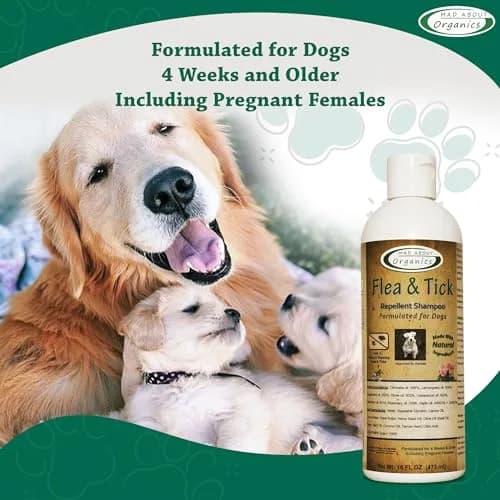 Mad About Organics Flea & Tick Protection Shampoo for Dogs – Gentle, pH Balanced, 16 FL OZ | Natural Shea & Cocoa Butter thumbnail 6