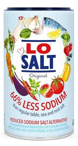 LoSalt Reduced Sodium Salt – Original Non‑Iodized, 350g Tub | Healthy Salt Alternative with 66% Less Sodium thumbnail 1