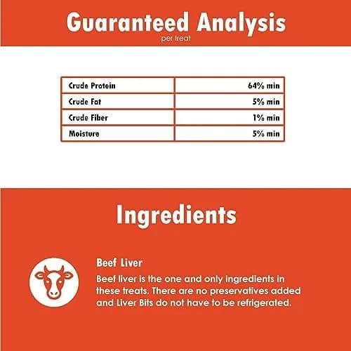 Liver Bits Freeze Dried Dog Treats | 19.5-oz All Natural Beef Liver, Low Calorie, USA Import (70-120c) thumbnail 5