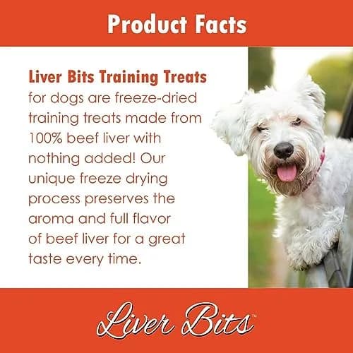 Liver Bits Freeze Dried Dog Treats | 19.5-oz All Natural Beef Liver, Low Calorie, USA Import (70-120c) thumbnail 3