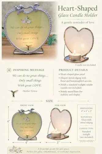 BANBERRY DESIGNS Inspirational Candle Holder with 'Do Small Things with Great Love' Quote – Decorative Glass Votive for Home Décor, Prayer & Gift, 3 x 4 x 4 Inch thumbnail 5