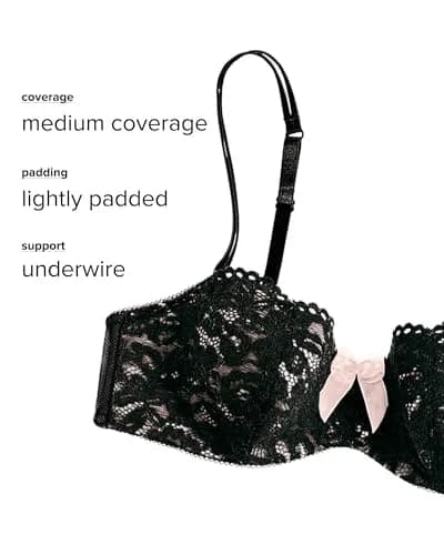 b.tempt'd by Wacoal Women's Ciao Bella Lightly Padded Balconette Underwire Bra, 34C | Feminine Floral Lace Support (120 chars) thumbnail 4