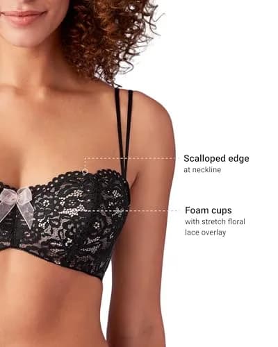 b.tempt'd by Wacoal Women's Ciao Bella Lightly Padded Balconette Underwire Bra, 34C | Feminine Floral Lace Support (120 chars) thumbnail 2