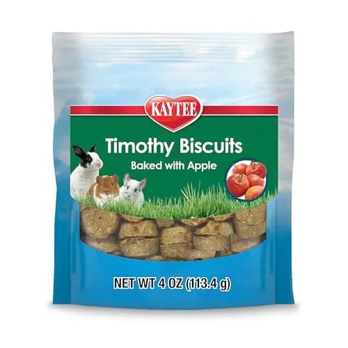 Kaytee Timothy Biscuits Baked Treat Apple Flavor 113g (4 oz) | High Fiber for Small Animals thumbnail 1