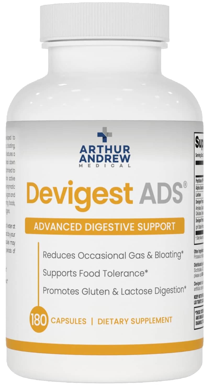 Arthur Andrew Medical Devigest ADS 180 Capsules | Digestive Enzyme Support for Gas & Bloating Relief