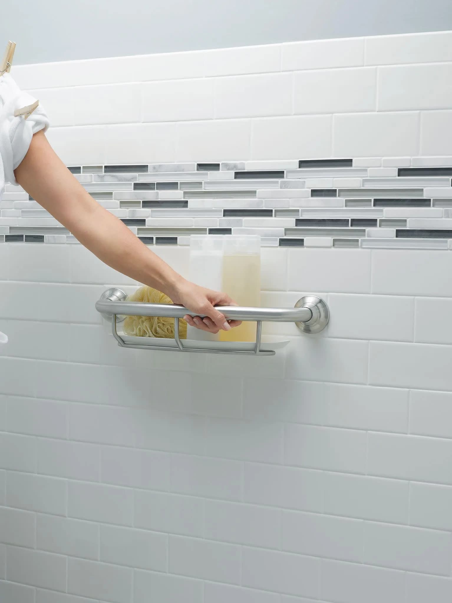 Moen LR2356DBN Bathroom Safety Grab Bar with Shelf 40.64 cm (16 Inch) | ADA Compliant Support - view 3