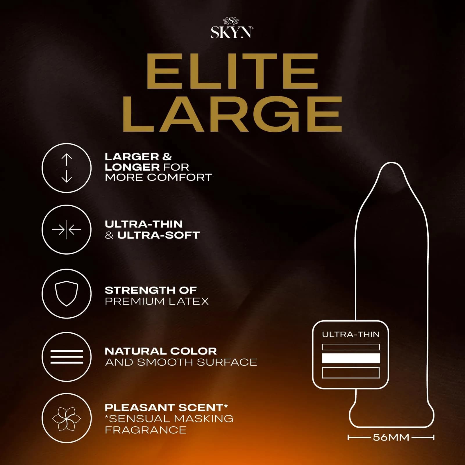SKYN Elite Large Non-Latex Lubricated Condoms, 12 Count (Pack of 1) | Triple Tested for Enhanced Comfort - view 4
