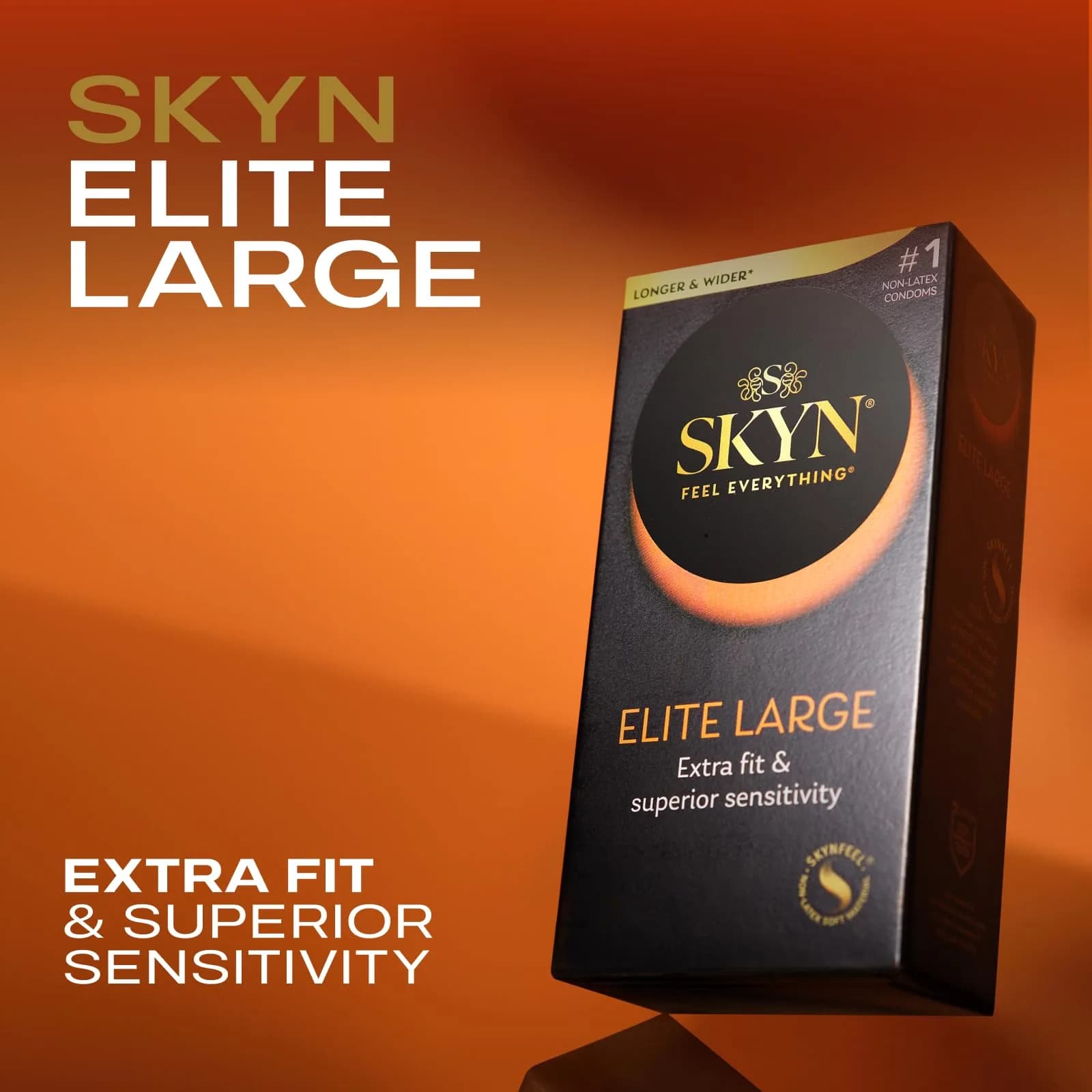SKYN Elite Large Non-Latex Lubricated Condoms, 12 Count (Pack of 1) | Triple Tested for Enhanced Comfort - view 2