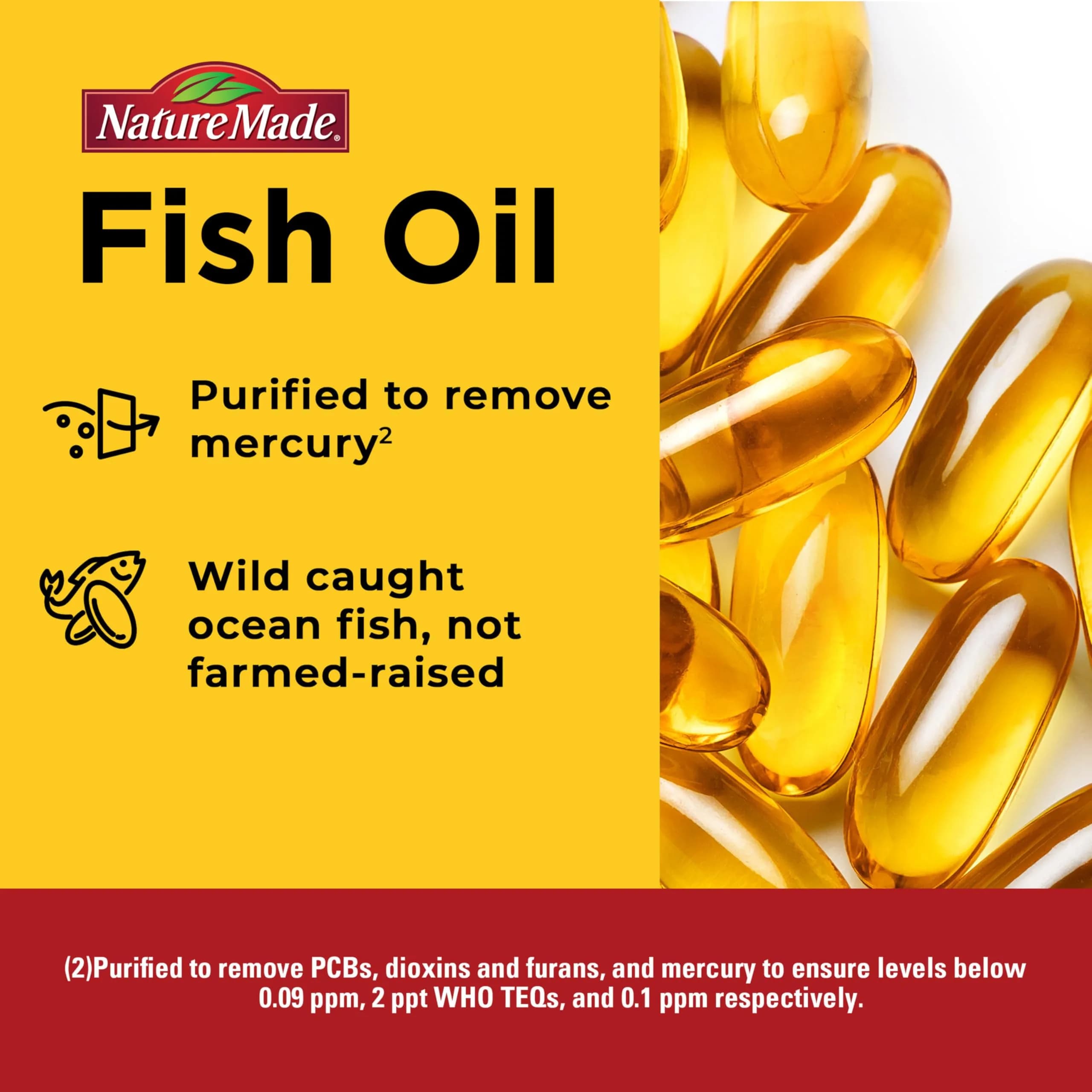 Nature Made Burp Less Fish Oil Omega 3 1000mg Softgels 150 Count | Heart Health Support Supplement - view 3