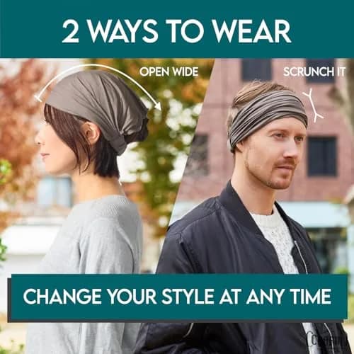 CHARM Maroon Headband for Women, Japanese Style Bandana, M | Soft, Breathable Viscose Rayon Head Wrap thumbnail 6
