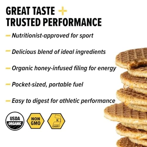 Honey Stinger Organic Vanilla Waffle Energy Stroopwafel 16 Count (16.96 oz) | USDA Organic Energy Snack thumbnail 2
