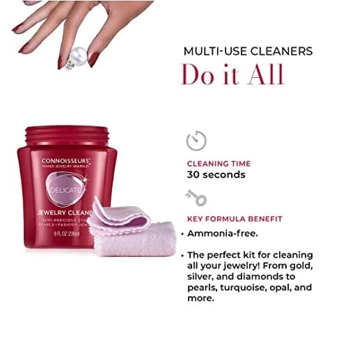 Connoisseurs All-Purpose Jewelry Cleaning Kit with Delicate Cleaner & Polishing Cloths | 237ml (8 Fl Oz) thumbnail 4
