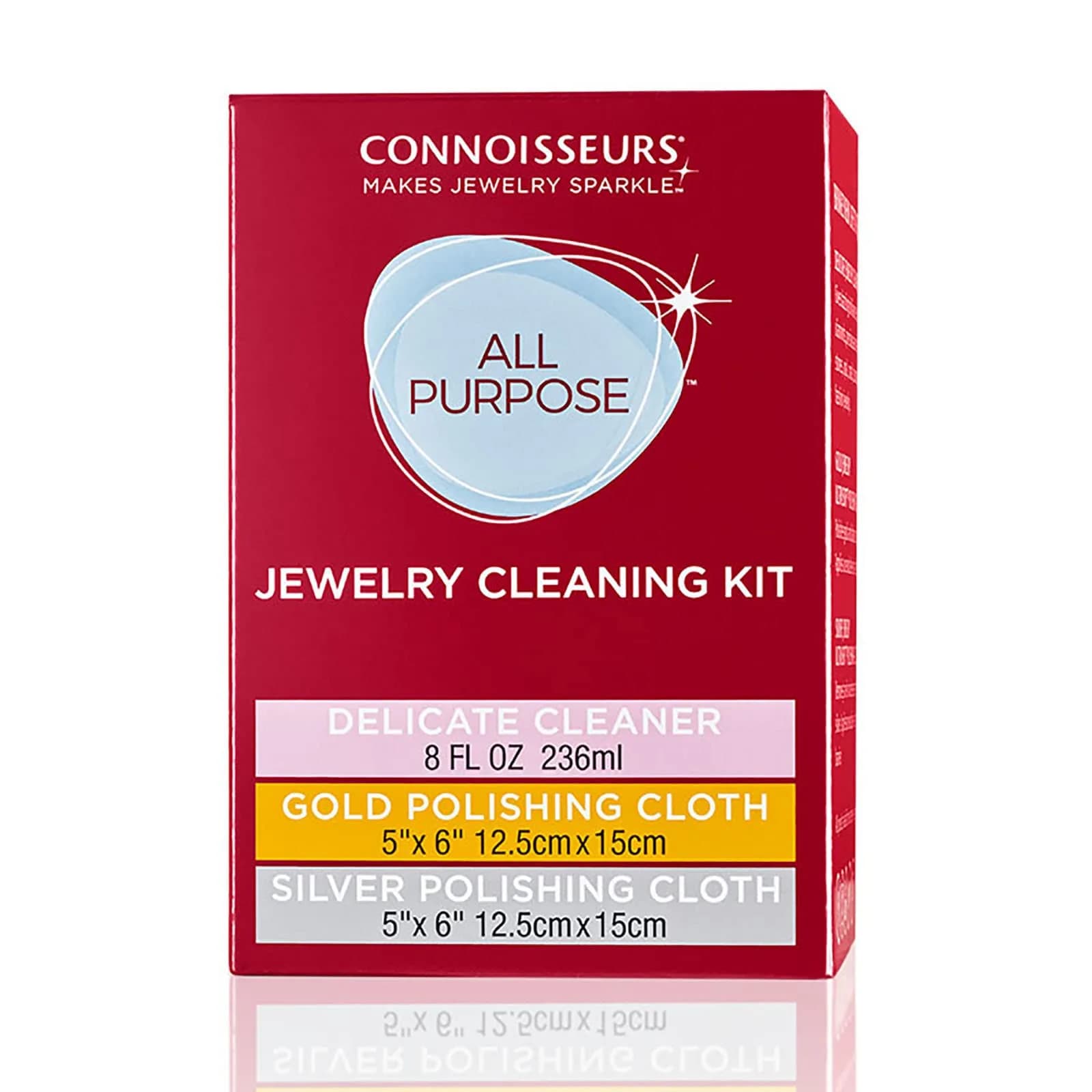 Connoisseurs All-Purpose Jewelry Cleaning Kit with Delicate Cleaner & Polishing Cloths | 237ml (8 Fl Oz) - view 8
