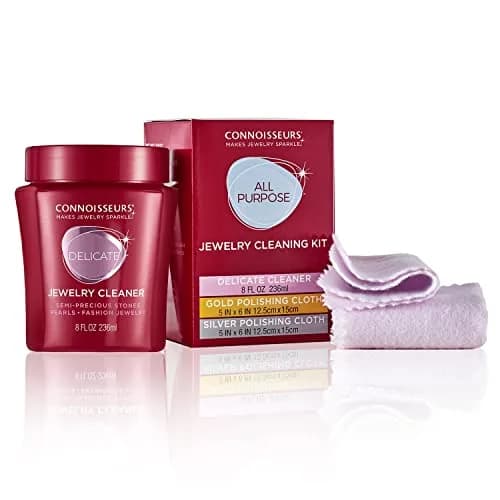 Connoisseurs All-Purpose Jewelry Cleaning Kit with Delicate Cleaner & Polishing Cloths | 237ml (8 Fl Oz) thumbnail 2