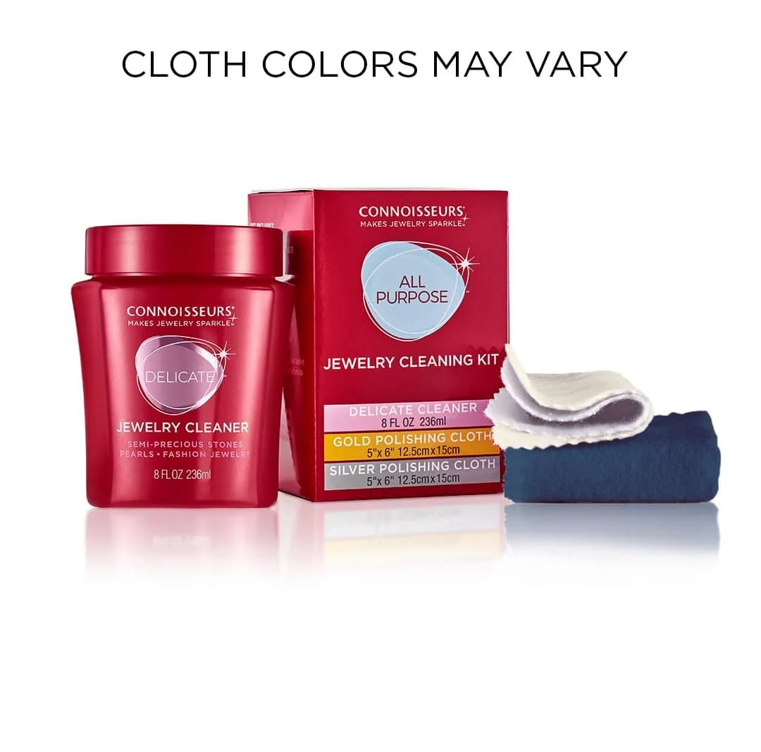 Connoisseurs All-Purpose Jewelry Cleaning Kit with Delicate Cleaner & Polishing Cloths | 237ml (8 Fl Oz) - view 3