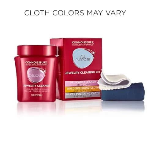 Connoisseurs All-Purpose Jewelry Cleaning Kit with Delicate Cleaner & Polishing Cloths | 237ml (8 Fl Oz) thumbnail 3