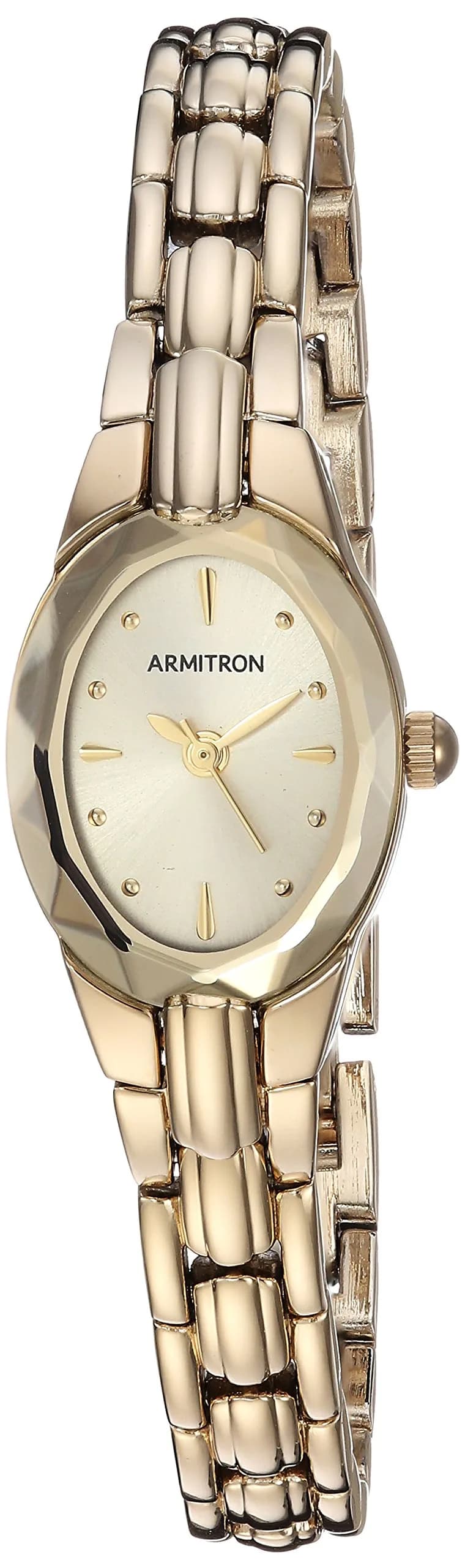 Armitron Women's Gold-Tone Oval Crystal Bracelet Watch 18mm (0.71in) | Japanese Quartz Movement - main product image