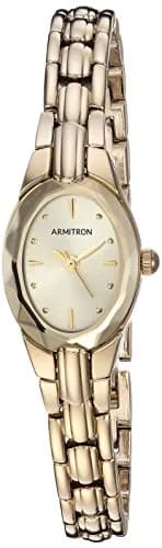 Armitron Women's Gold-Tone Oval Crystal Bracelet Watch 18mm (0.71in) | Japanese Quartz Movement thumbnail 1