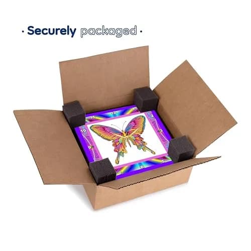 3dRose Wall Clock Silent - 10 inch - Psychedelic Butterfly - Designs Retro Themes | 10 inch Round Aluminum thumbnail 9