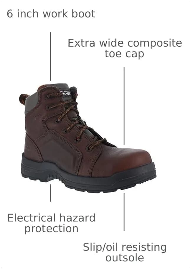Rockport Work Boots Waterproof Composite Toe 8 Dark Brown | Safety & Durability (70-120 chars) thumbnail 3