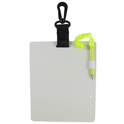 Scuba Choice Diving Writing Slate with Pencil, Large 7-1/4" x 5-7/8" Underwater Notepad, Replaceable Pencil Safety Leash & Clip for Scuba, Snorkeling, Dive Gear, Navigation and Notes | Water Sports Accessory thumbnail 1
