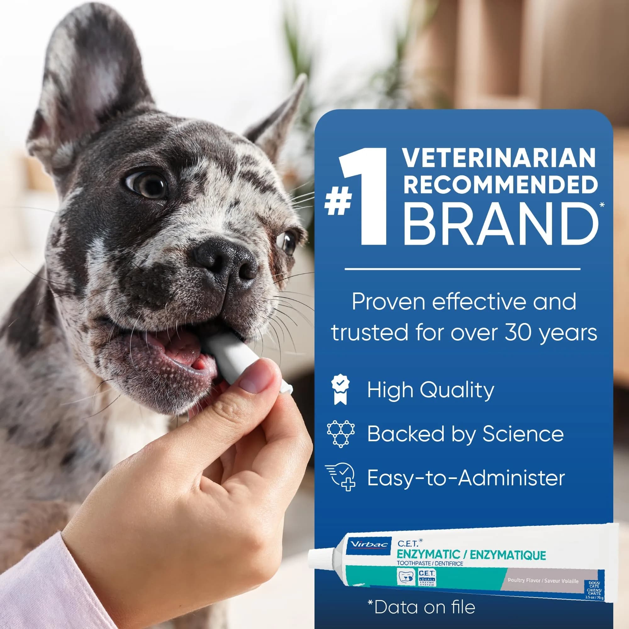 Virbac C.E.T. Enzymatic Toothpaste Vanilla Mint Flavor 70g (2.5 oz) | Vet Recommended Tartar & Plaque Control - view 5