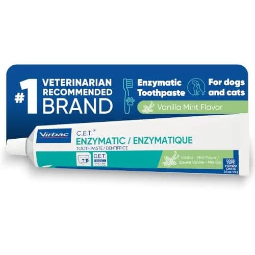 Virbac C.E.T. Enzymatic Toothpaste Vanilla Mint Flavor 70g (2.5 oz) | Vet Recommended Tartar & Plaque Control thumbnail 1
