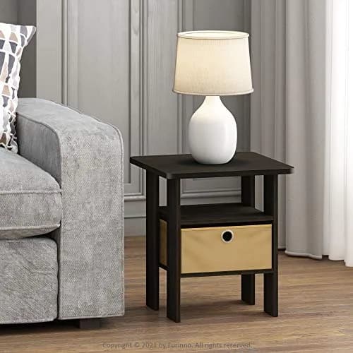 Furinno ANDREY Square Side Table 15.5 in (39.4 cm) | Space Saving, Modern Design, Durable Composite Wood thumbnail 2