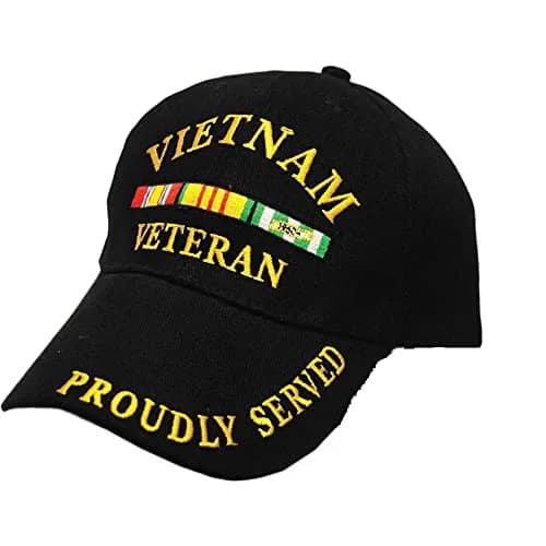 FindingKing Vietnam Veteran Proudly Served Hat Black | 100% Cotton, Military Style, One Size thumbnail 1