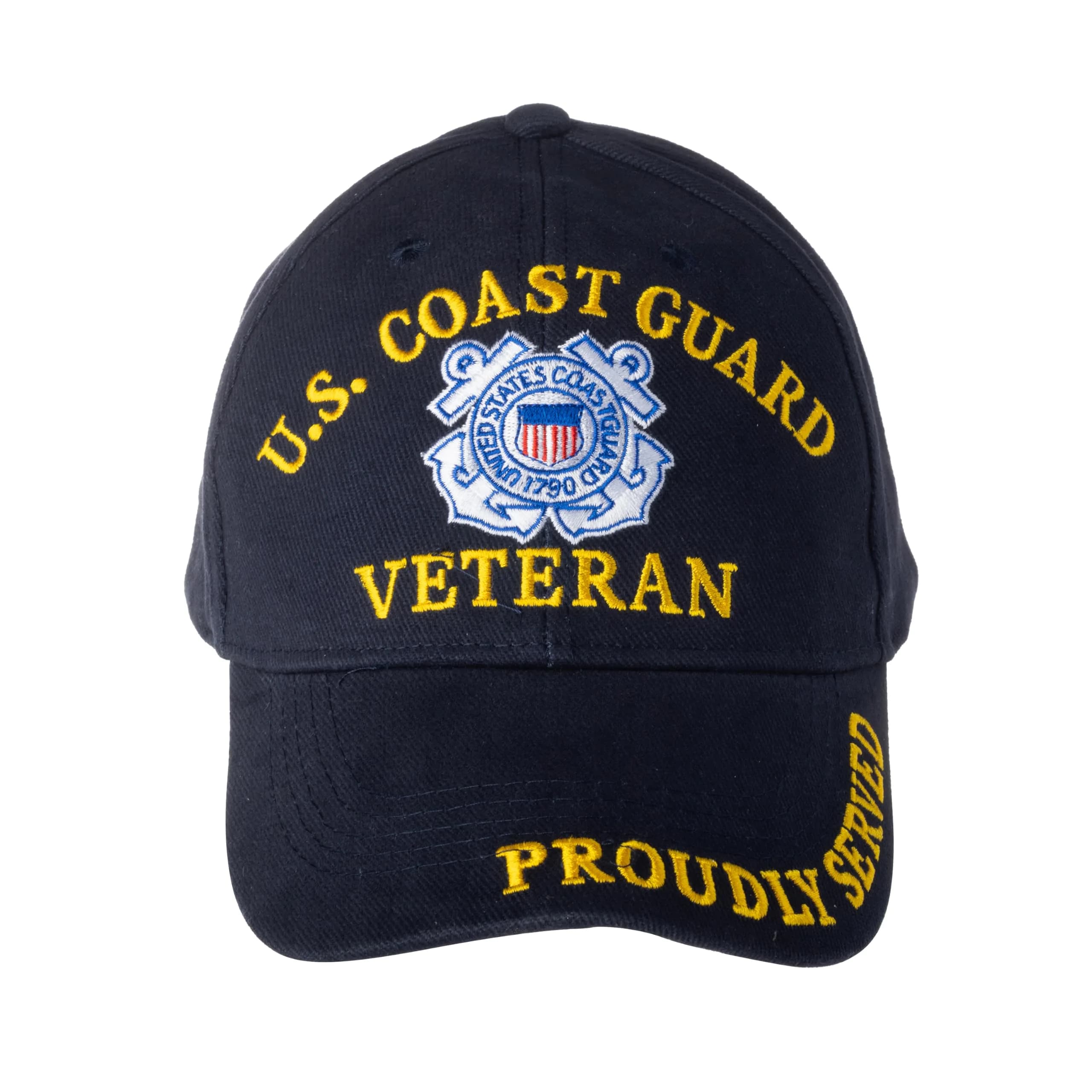 FindingKing U.S. Coast Guard Veteran Proudly Served Hat Cap Blue | Unisex Baseball Cap with Snap Closure (One Size) - main product image