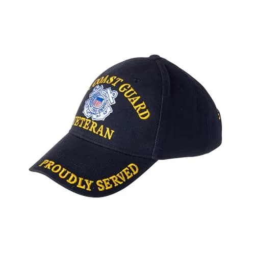 FindingKing U.S. Coast Guard Veteran Proudly Served Hat Cap Blue | Unisex Baseball Cap with Snap Closure (One Size) thumbnail 2