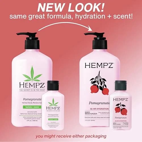Hempz Herbal Body Moisturizer Pomegranate 2.25 oz | Paraben-Free, Hydrating & UV Protection thumbnail 2