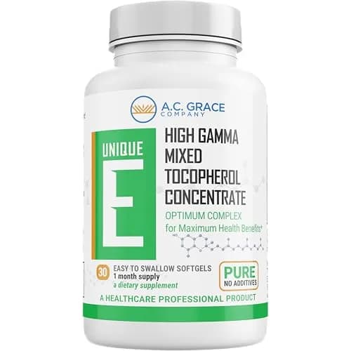 Unique E Mixed Tocopherols Vitamin E Softgels 30 Count | High Gamma Complex Support thumbnail 1
