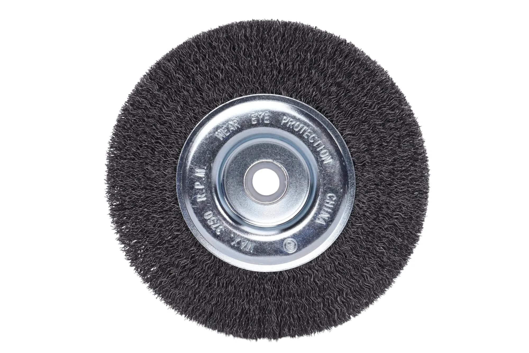 Century Drill & Tool 76861 Bench Grinder Wire Wheel, 6" Coarse & Crimped | Heavy-Duty Carbon Steel Wire