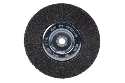 Century Drill & Tool 76863 Bench Grinder Wire Wheel, 6" Fine & Crimped | Rust-Resistant Carbon Steel Wire thumbnail 1