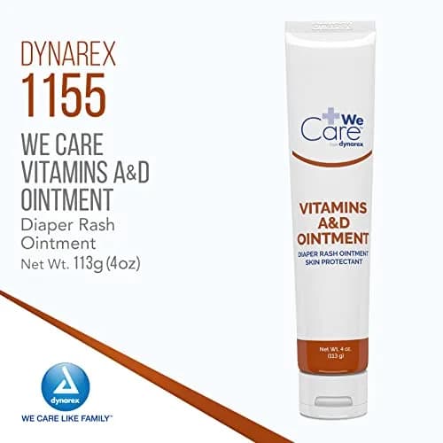 Dynarex Vitamins A & D Ointment 118ml (4 oz) | Skin Protectant for Diaper Rash, Dry Skin & Tattoos thumbnail 2