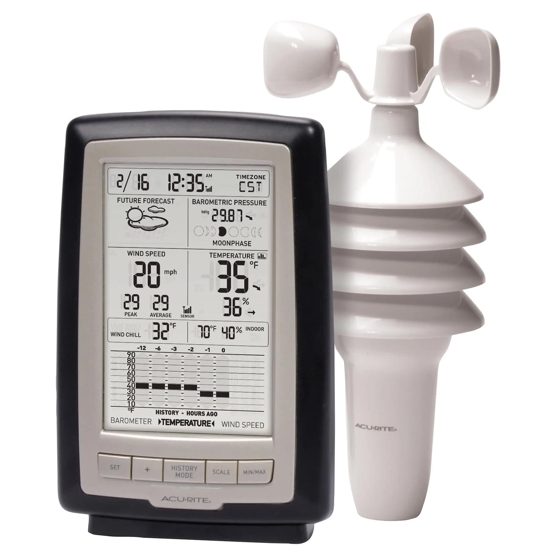 AcuRite Notos 3-in-1 Weather Station with Wind Sensor, 1.7 lb (0.77 kg) | Accurate Local Forecasts - main product image