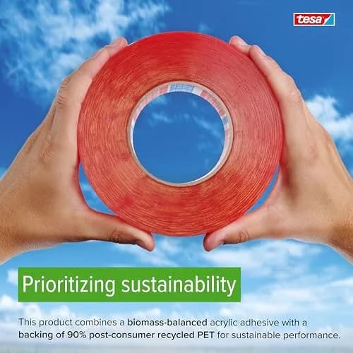 tesa 4965 Original Double-Sided PET Film Tape, Transparent, 2.54 cm (1 in) x 32.92 m (36 yd) | High Temp Resistance thumbnail 6