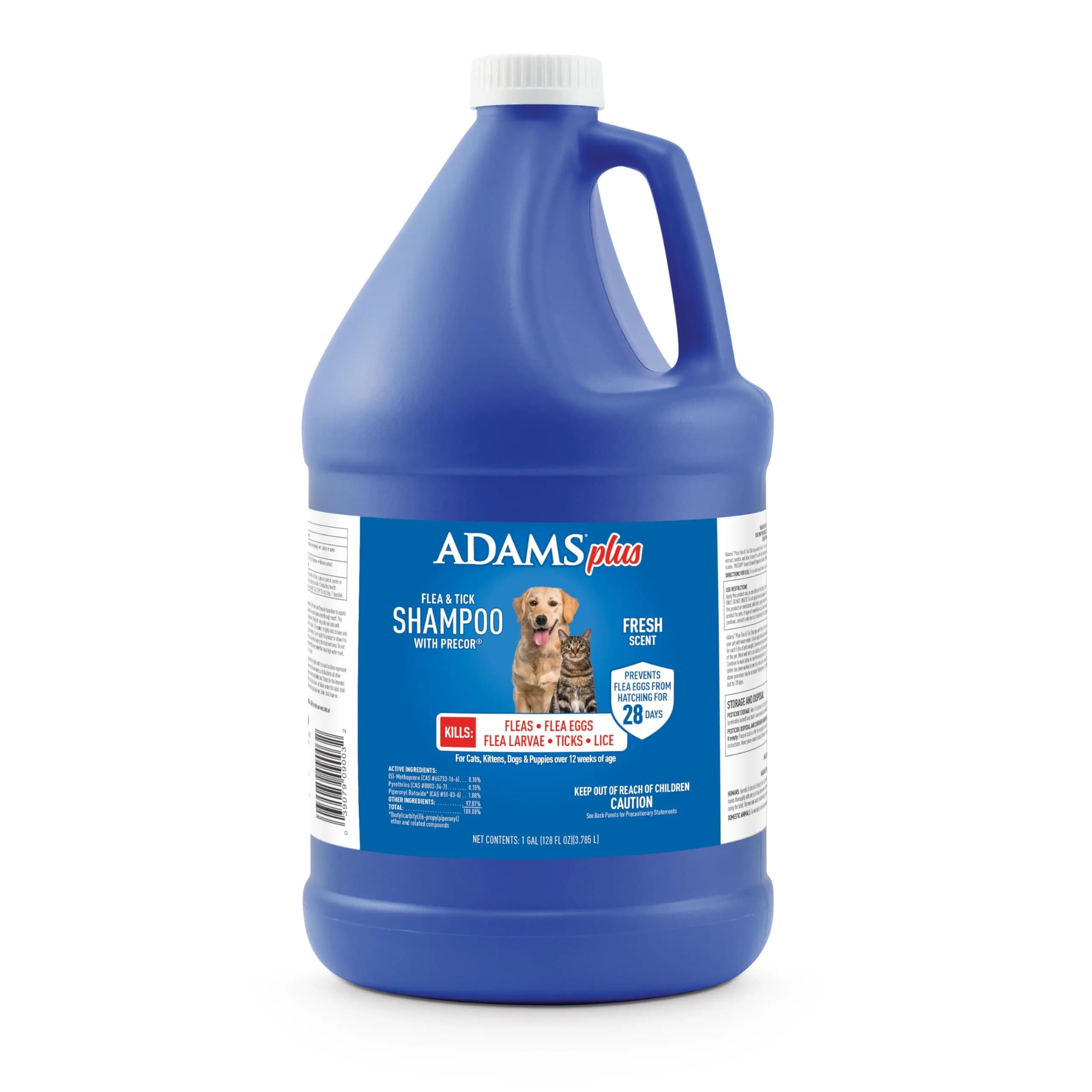 ADAMS Plus Flea & Tick Shampoo with Precor for Dogs, Cats, Puppies & Kittens 3.78 L (1 Gallon) | Kills Fleas, Ticks, Flea Eggs & Lice - main product image