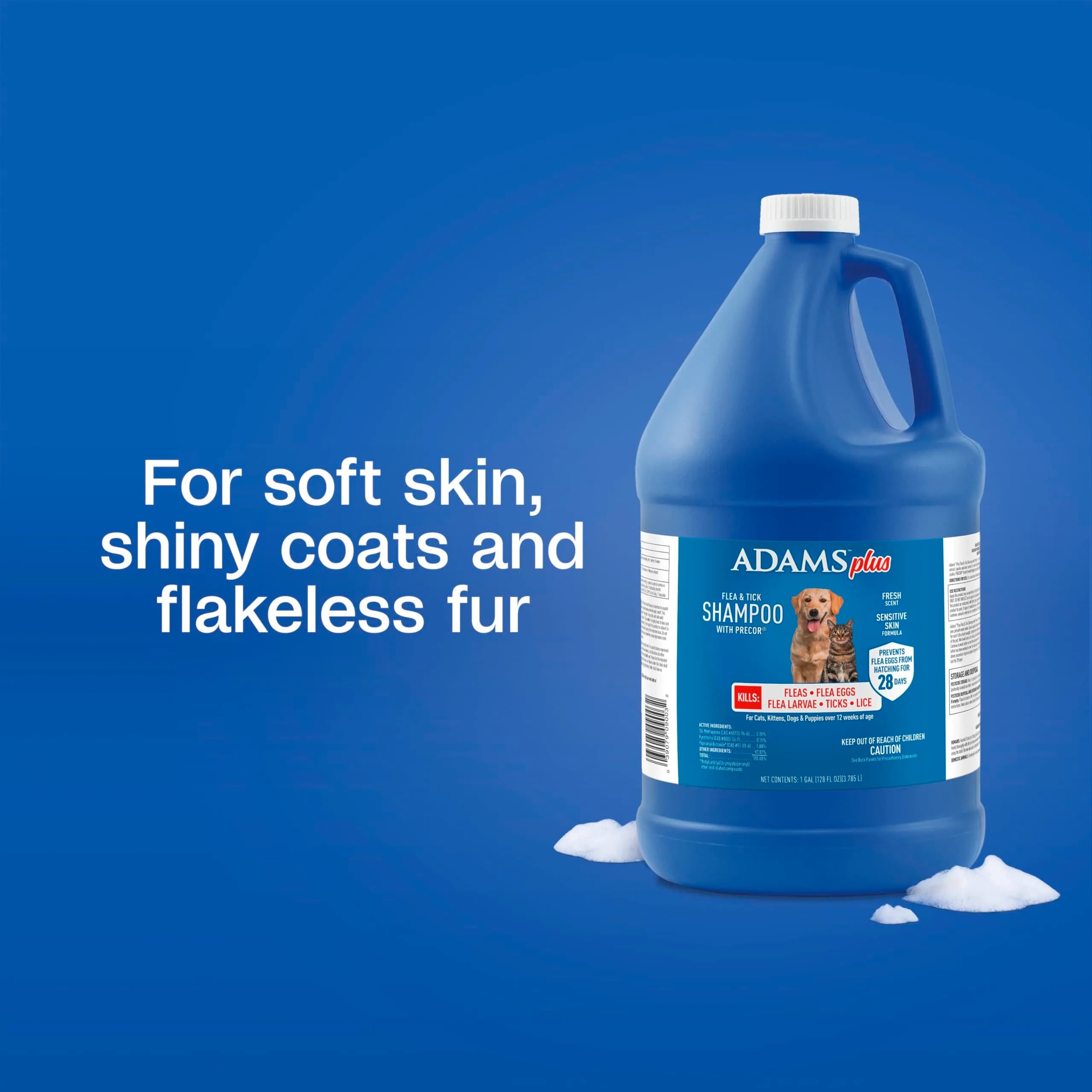 ADAMS Plus Flea & Tick Shampoo with Precor for Dogs, Cats, Puppies & Kittens 3.78 L (1 Gallon) | Kills Fleas, Ticks, Flea Eggs & Lice - view 5