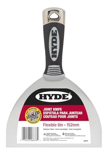 Hyde Tools 06878 Joint Knife,Flexible, 6" | Rust-Resistant Stainless Steel Blade, Black thumbnail 1