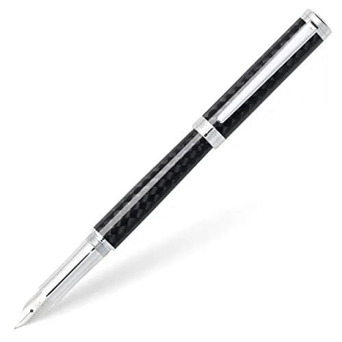Sheaffer Intensity Carbon Fiber Fountain Pen with Chrome-Plated Trim and Medium Nib, 39g (1.38 oz) | Smooth Ink Flow thumbnail 1