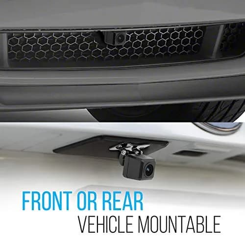 Pyle Universal Mount Front Rear Camera - Marine Grade Waterproof w/ Night Vision & Distance Lines 170° FOV thumbnail 6