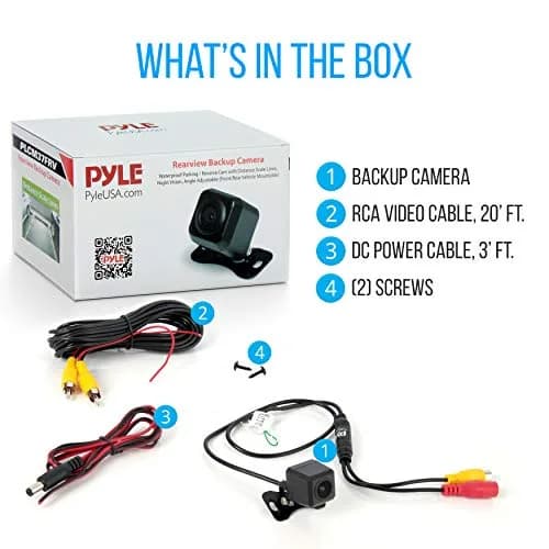 Pyle Universal Mount Front Rear Camera - Marine Grade Waterproof w/ Night Vision & Distance Lines 170° FOV thumbnail 7