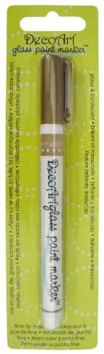 DecoArt Glass Paint Marker, Gold | Non-toxic, Oven-Bake, Glossy Finish for Glass & Ceramics thumbnail 1
