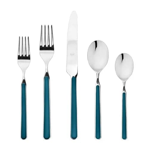 MEPRA Fantasia 5 Piece Flatware Set Blue | Dishwasher Safe Premium Stainless Steel thumbnail 1