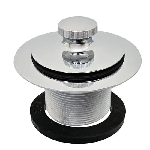 Westbrass Twist & Close Bath Drain Plug 1-1/4" NPSM Fine Thread | Polished Chrome, 18.29 mm (0.72 in) thumbnail 1